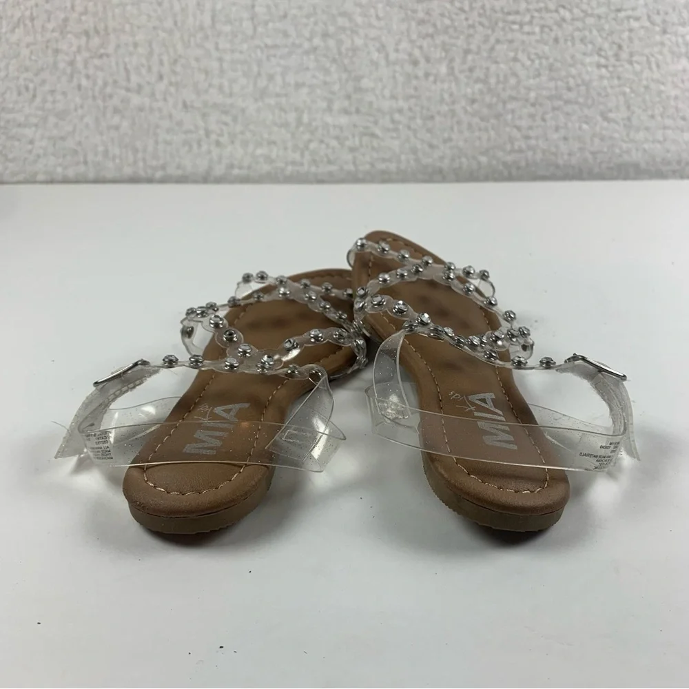 Mia Kids‎ Girls Sandals Strappy Shoes Spiked Studded Clear NWOB 11 M 7298